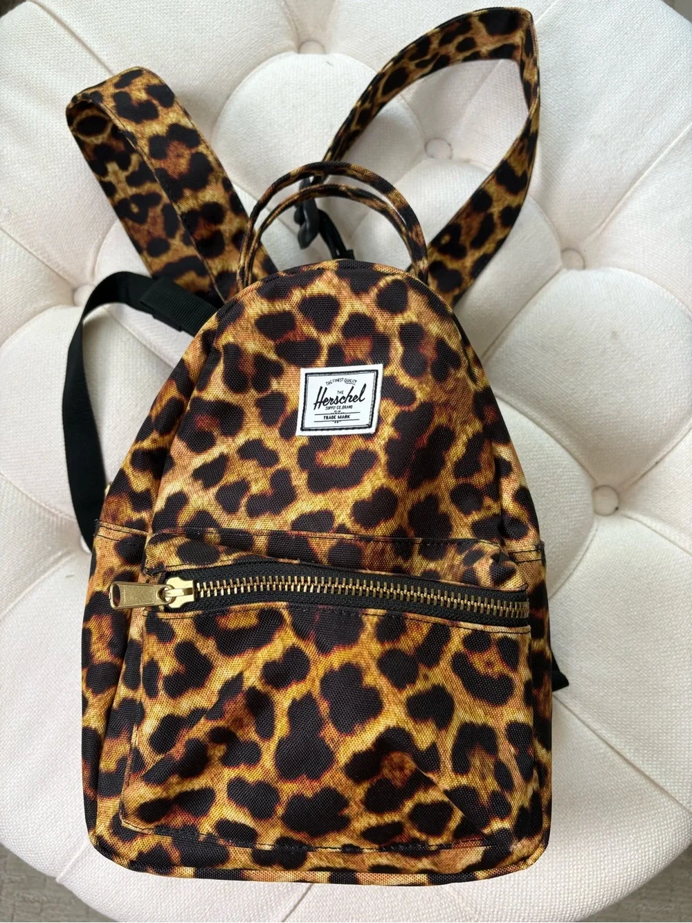 Herschel Supply Company Leopard Print Mini Backpack in Brown and Black